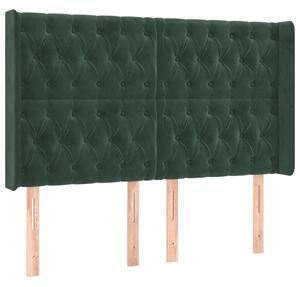 Testiera ad Orecchio Verde Scuro 147x23x118/128cm in Velluto