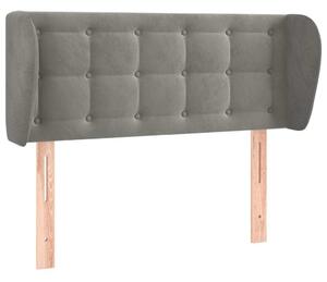 Testiera ad Orecchio Grigio Chiaro 83x23x78/88 cm in Velluto