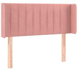 Testiera ad Orecchio Rosa 83x16x78/88 cm in Velluto