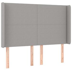 Testiera ad Orecchio Grigio Chiaro 147x16x118/128 cm in Tessuto