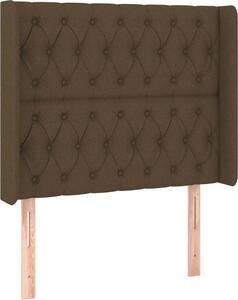 Testiera ad Orecchio Marrone Scuro 103x16x118/128 cm in Tessuto
