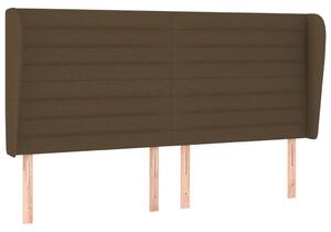 Testiera ad Orecchio Marrone Scuro 183x23x118/128 cm in Tessuto