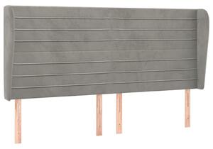 Testiera ad Orecchio Grigio Chiaro 203x23x118/128 cm in Velluto