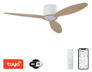 ZEVENTI - Ventilatore da soffitto LED VENTORA LED/24W/230V Wi-Fi Tuya bianco/rovere + telecomando