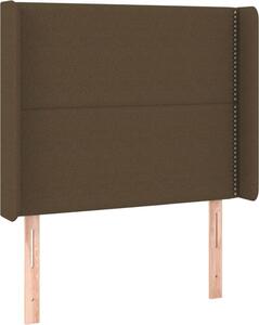 Testiera ad Orecchio Marrone Scuro 93x16x118/128 cm in Tessuto