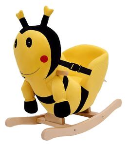HomCom Cavallo a Dondolo in Legno per Bambini Ape Giochi Educativi 60x33x45cm Colori Giallo e Nero per Sviluppo Motorio|Aosom