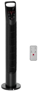 HOMCOM Ventilatore a Torre Oscillante con Telecomando fino a 5m | 3 Livelli Velocità | Silenzioso | Ф18 x 78.5A cm, Nero|Aosom