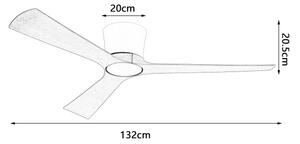 ZEVENTI - Ventilatore da soffitto LED AUREX LED/24W/230V Wi-Fi Tuya bianco/rovere + telecomando