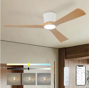 ZEVENTI - Ventilatore da soffitto LED AUREX LED/24W/230V Wi-Fi Tuya bianco/rovere + telecomando