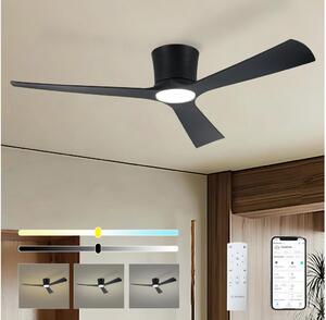 ZEVENTI - Ventilatore da soffitto LED AUREX LED/24W/230V Wi-Fi Tuya nero + telecomando