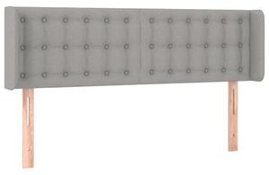 Testiera ad Orecchio Grigio Chiaro 147x16x78/88 cm in Tessuto