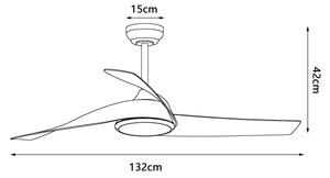ZEVENTI - Ventilatore da soffitto LED AERYS LED/24W/230V Wi-Fi Tuya bianco + telecomando