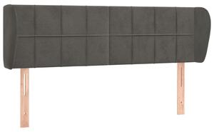 Testiera ad Orecchio Grigio Scuro 147x23x78/88 cm in Velluto