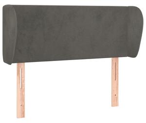 Testiera ad Orecchio Grigio Scuro 93x23x78/88 cm in Velluto