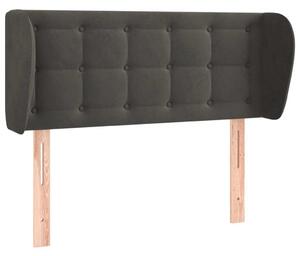 Testiera ad Orecchio Grigio Scuro 83x23x78/88 cm in Velluto