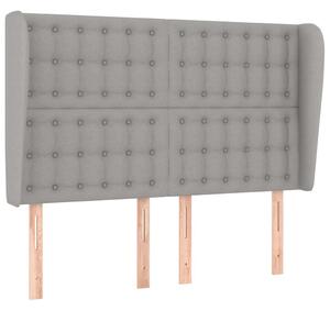 Testiera ad Orecchio Grigio Chiaro 147x23x118/128 cm in Tessuto