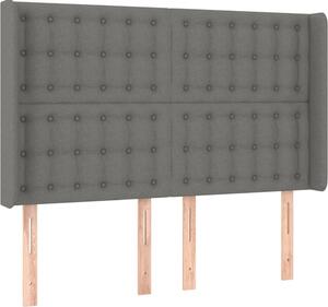 Testiera ad Orecchio GrigioScuro 147x16x118/128cm inTessuto