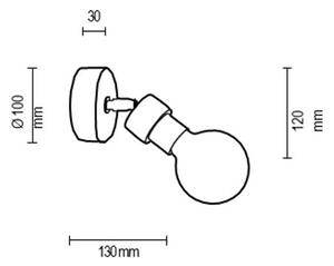 Spot-Light 2834174 - Faretto da parete MARJOLAINE, 1xE27/25W/230V, rovere