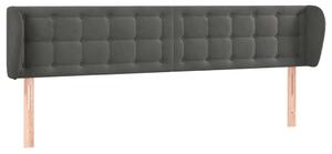 Testiera ad Orecchio Grigio Scuro 163x23x78/88 cm in Velluto