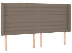 Testiera ad Orecchio Tortora 183x16x118/128 cm in Tessuto