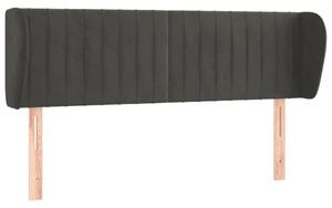 Testiera ad Orecchio Grigio Scuro 147x23x78/88 cm in Velluto