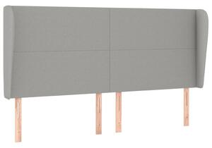 Testiera ad Orecchio Grigio Chiaro 163x23x118/128 cm in Tessuto