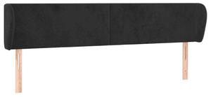 Testiera ad Orecchio Nera 163x23x78/88 cm in Velluto