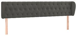 Testiera ad Orecchio Grigio Scuro 183x23x78/88 cm in Velluto