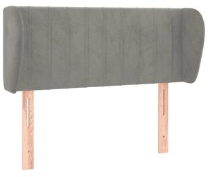 Testiera ad Orecchio Grigio Chiaro 103x23x78/88 cm in Velluto