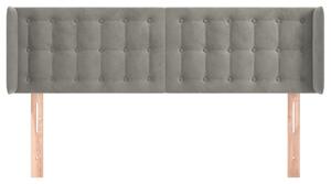 Testiera ad Orecchio Grigio Chiaro 147x16x78/88 cm in Velluto