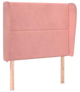 Testiera ad Orecchio Rosa 83x23x118/128 cm in Velluto