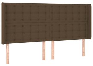 Testiera ad Orecchio Marrone Scuro 183x16x118/128 cm in Tessuto