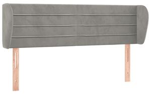 Testiera ad Orecchio Grigio Chiaro 147x23x78/88 cm in Velluto