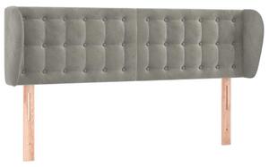 Testiera ad Orecchio Grigio Chiaro 147x23x78/88 cm in Velluto