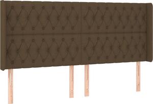 Testiera ad Orecchio Marrone Scuro 183x16x118/128 cm in Tessuto