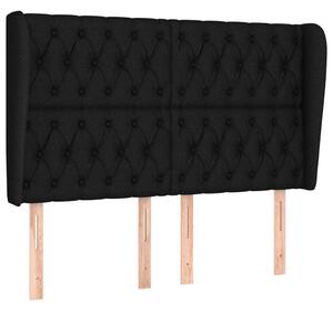 Testiera ad Orecchio Nera 163x23x118/128 cm in Tessuto