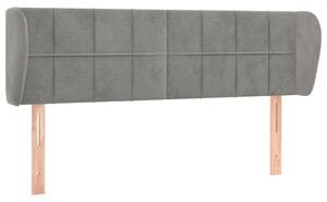 Testiera ad Orecchio Grigio Chiaro 147x23x78/88 cm in Velluto