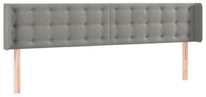Testiera ad Orecchio Grigio Chiaro 183x16x78/88 cm in Velluto