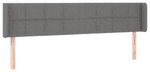 Testiera ad Orecchio Grigio Scuro 183x16x78/88 cm in Tessuto