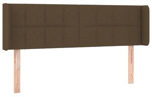 Testiera ad Orecchio Marrone Scuro 147x16x78/88 cm in Tessuto