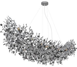 Globo 64138H4S - Lampadario sospeso con cavo QUEENA 16xE14/40W/230V argento
