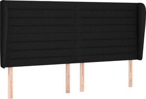 Testiera ad Orecchio Nera 203x23x118/128 cm in Tessuto