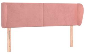 Testiera ad Orecchio Rosa 147x23x78/88 cm in Velluto