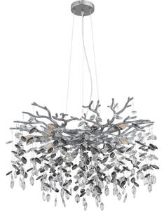 Globo 64138H2S - Lampadario a cavo QUEENA 10xE14/40W/230V argento