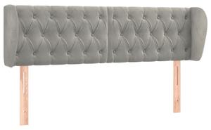 Testiera ad Orecchio Grigio Chiaro 147x23x78/88 cm in Velluto