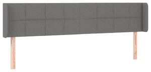 Testiera ad Orecchio Grigio Scuro 163x16x78/88 cm in Tessuto