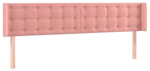 Testiera ad Orecchio Rosa 183x16x78/88 cm in Velluto