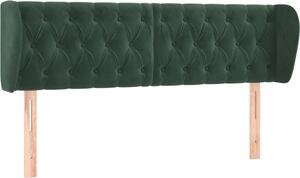 Testiera ad Orecchio Verde Scuro 163x23x78/88 cm in Velluto