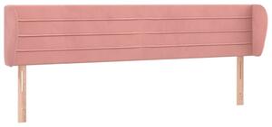 Testiera ad Orecchio Rosa 163x23x78/88 cm in Velluto