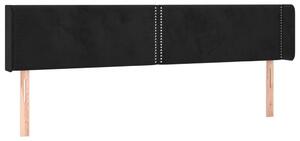 Testiera ad Orecchio Nera 183x16x78/88 cm in Velluto